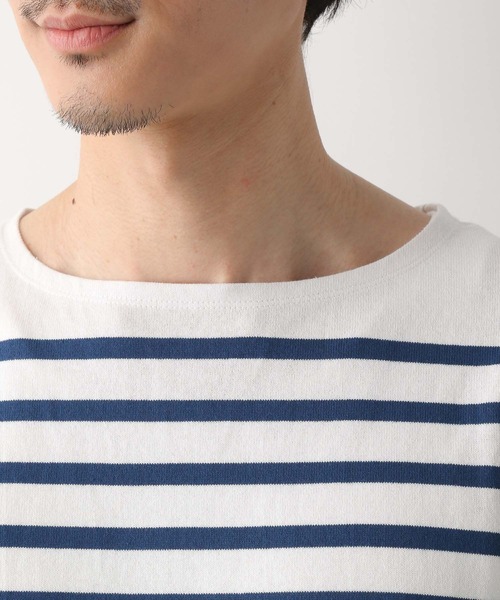 GLOBAL WORK（グローバルワーク）の「ボーダーバスクBIGTee/255810（Tシャツ/カットソー・メンズ・グレー/ネイビー/ブラウン・MEDIUM/SMALL/LARGE）」の11枚目の写真