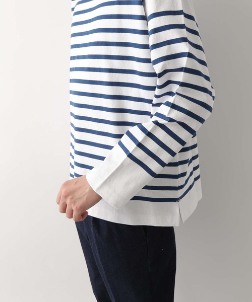 GLOBAL WORK（グローバルワーク）の「ボーダーバスクBIGTee/255810（Tシャツ/カットソー・メンズ・グレー/ネイビー/ブラウン・MEDIUM/SMALL/LARGE）」の13枚目の写真