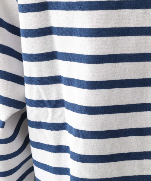 GLOBAL WORK（グローバルワーク）の「ボーダーバスクBIGTee/255810（Tシャツ/カットソー・メンズ・グレー/ネイビー/ブラウン・MEDIUM/SMALL/LARGE）」の16枚目の写真