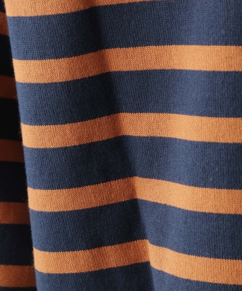 GLOBAL WORK（グローバルワーク）の「ボーダーバスクBIGTee/255810（Tシャツ/カットソー・メンズ・グレー/ネイビー/ブラウン・MEDIUM/SMALL/LARGE）」の18枚目の写真