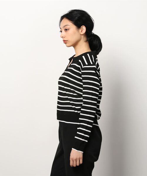 WC(ダブル シー)の「ボーダーニットポロ(ニット/セーター・レディース・ネイビー/イエロー/ブラック・FREE)」の4枚目の写真