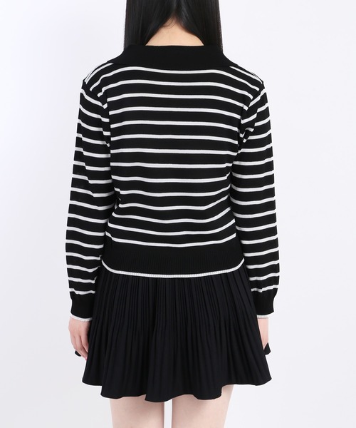 WC(ダブル シー)の「ボーダーニットポロ(ニット/セーター・レディース・ネイビー/イエロー/ブラック・FREE)」の8枚目の写真