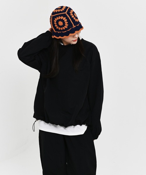 me+em select（ミームセレクト）の「フラワークロシェ編みニットハット（ハット・レディース・スカイブルー/ブラック/ベージュ/ネイビー・FREE）」の8枚目の写真