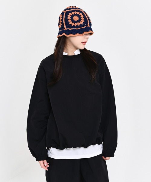 me+em select（ミームセレクト）の「フラワークロシェ編みニットハット（ハット・レディース・スカイブルー/ブラック/ベージュ/ネイビー・FREE）」の12枚目の写真