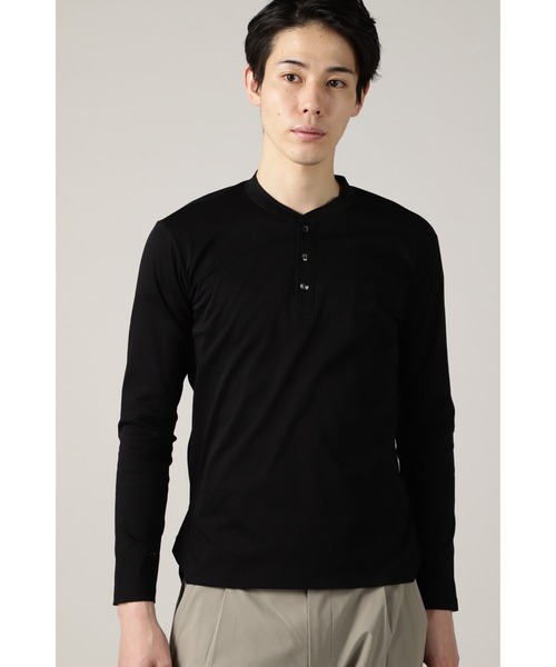 HIGH STREET(ハイストリート)の「HIGH STREET∴CLEANSERスムースヘンリーネックカットソー(Tシャツ/カットソー・メンズ・ブラック/ホワイト/ピンク・L/M/LL)」の3枚目の写真