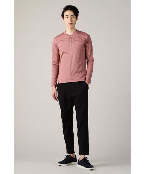 HIGH STREET(ハイストリート)の「HIGH STREET∴CLEANSERスムースヘンリーネックカットソー(Tシャツ/カットソー・メンズ・ブラック/ホワイト/ピンク・L/M/LL)」の4枚目の写真