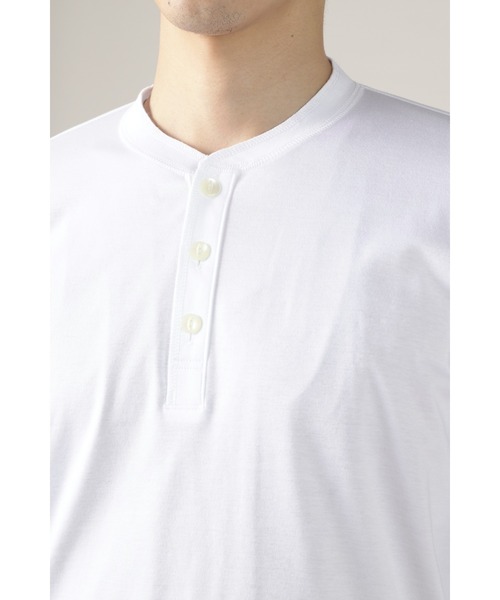 HIGH STREET(ハイストリート)の「HIGH STREET∴CLEANSERスムースヘンリーネックカットソー(Tシャツ/カットソー・メンズ・ブラック/ホワイト/ピンク・L/M/LL)」の9枚目の写真