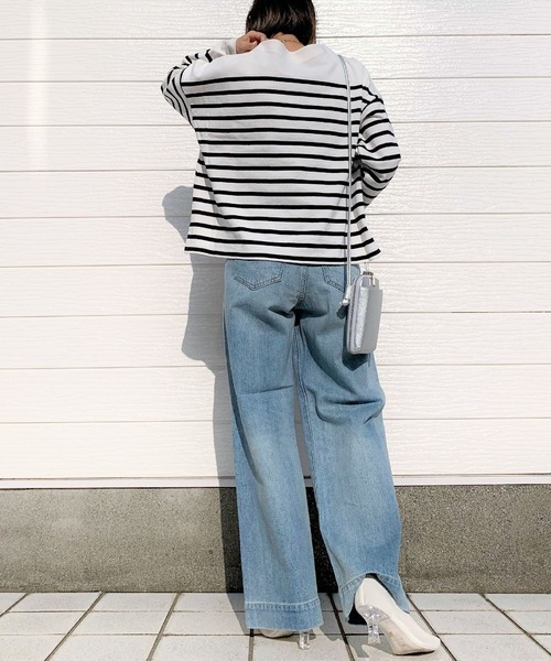 Q（キュー）の「Qgirl ワイドデニムブリーチ（デニムパンツ・レディース・ライトインディゴブルー・MEDIUM/LARGE/SMALL）」の6枚目の写真