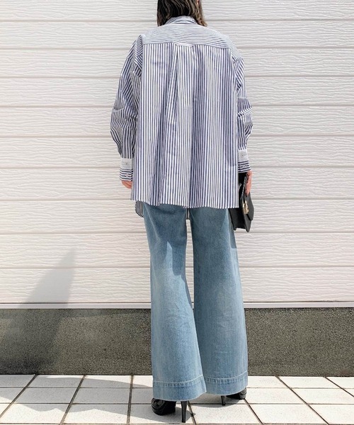 Q（キュー）の「Qgirl ワイドデニムブリーチ（デニムパンツ・レディース・ライトインディゴブルー・MEDIUM/LARGE/SMALL）」の9枚目の写真