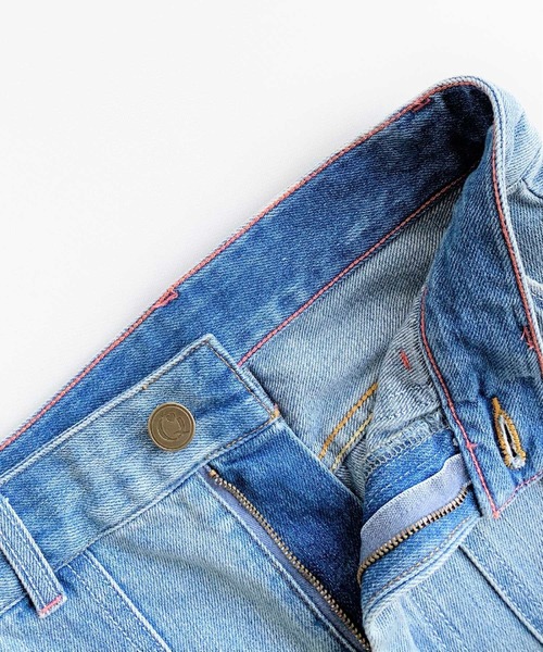 Q（キュー）の「Qgirl ワイドデニムブリーチ（デニムパンツ・レディース・ライトインディゴブルー・MEDIUM/LARGE/SMALL）」の10枚目の写真