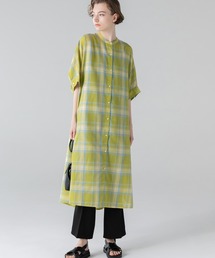 CEDNIE（セドニー）の「バンドカラーチェックシャツワンピース