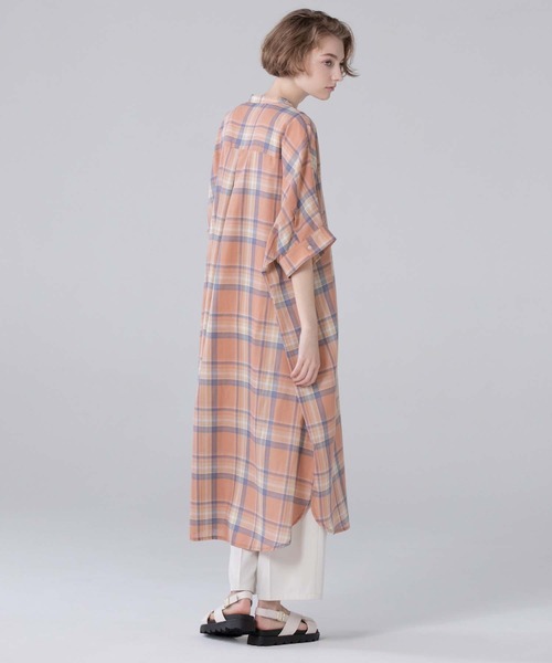 CEDNIE（セドニー）の「バンドカラーチェックシャツワンピース