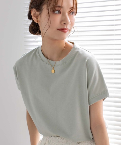 fifth（フィフス）の「フレンチスリーブカットソー（Tシャツ/カットソー・レディース・ブラック/ホワイト/ピンク/ライトグリーン/イエロー/チャコールグレー・M）」の5枚目の写真