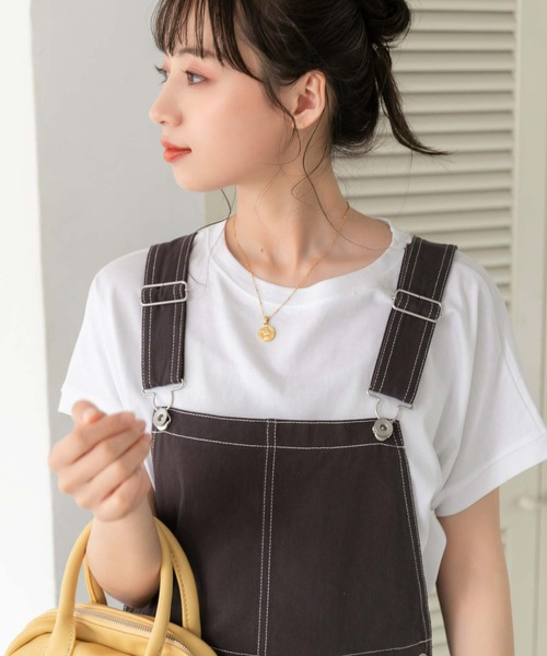 fifth（フィフス）の「フレンチスリーブカットソー（Tシャツ/カットソー・レディース・ブラック/ホワイト/ピンク/ライトグリーン/イエロー/チャコールグレー・M）」の7枚目の写真