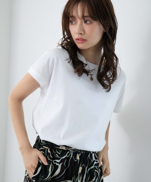 fifth（フィフス）の「フレンチスリーブカットソー（Tシャツ/カットソー・レディース・ブラック/ホワイト/ピンク/ライトグリーン/イエロー/チャコールグレー・M）」の13枚目の写真