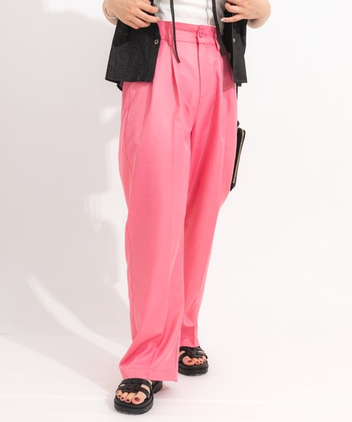 nemne store(ネンネストア)の「カラータックワイドストレートパンツ(その他パンツ・レディース・ブラック/ピンク/グリーン・SMALL/MEDIUM)」の8枚目の写真