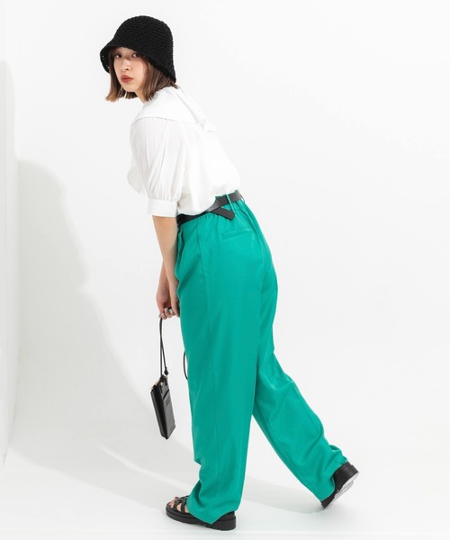 nemne store(ネンネストア)の「カラータックワイドストレートパンツ(その他パンツ・レディース・ブラック/ピンク/グリーン・SMALL/MEDIUM)」の6枚目の写真