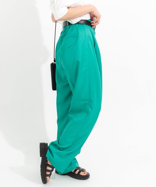 nemne store(ネンネストア)の「カラータックワイドストレートパンツ(その他パンツ・レディース・ブラック/ピンク/グリーン・SMALL/MEDIUM)」の5枚目の写真