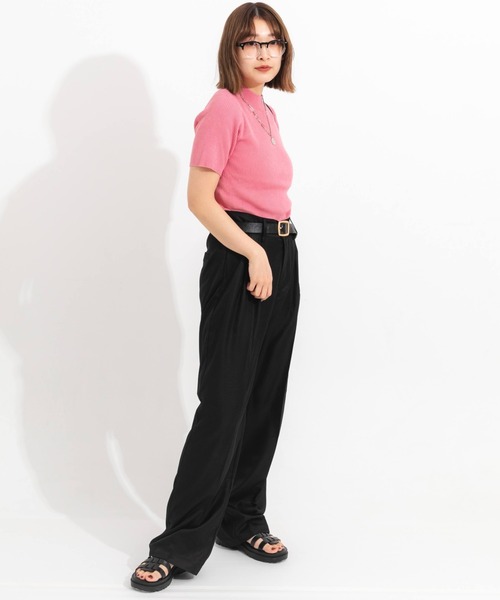 nemne store(ネンネストア)の「カラータックワイドストレートパンツ(その他パンツ・レディース・ブラック/ピンク/グリーン・SMALL/MEDIUM)」の14枚目の写真