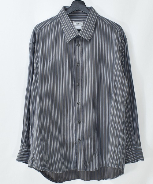 VERSACE CLASSIC(ヴェルサーチクラシック)の「【ヴィンテージ古着】VERSACE/ヴェルサーチ ストライプシャツ(シャツ/ブラウス・メンズ・グレー・LARGE)」の1枚目の写真