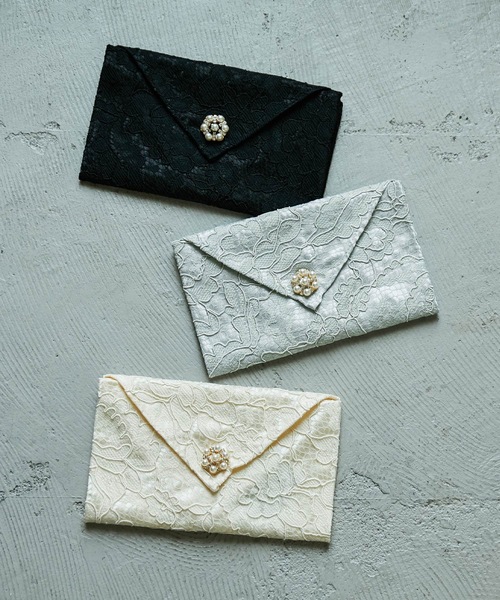 niana(ニアナ)の「レースハンカチーフ袱紗(ハンカチ/ハンドタオル・レディース・グレー/ブラック/ベージュ・FREE)」の4枚目の写真