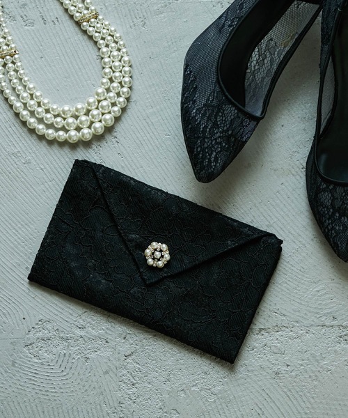 niana(ニアナ)の「レースハンカチーフ袱紗(ハンカチ/ハンドタオル・レディース・グレー/ブラック/ベージュ・FREE)」の6枚目の写真