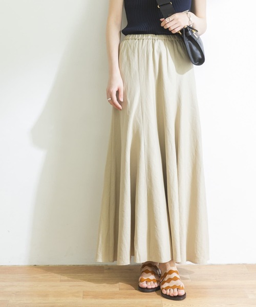 URBAN RESEARCH（アーバンリサーチ）の「リネンレーヨンフレアスカート（スカート・レディース・ブラック/ブルー/ベージュ・FREE）」の4枚目の写真