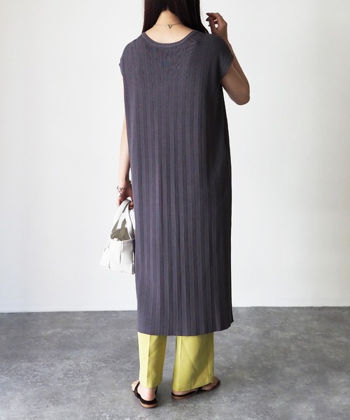 Riberry(リベリー)の「2WAY ノースリーブワンピース(ワンピース・レディース・チャコールグレー/アイボリー・MEDIUM)」の14枚目の写真