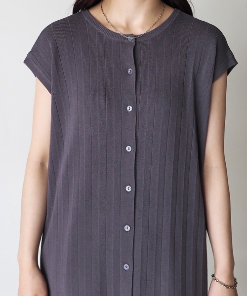 Riberry(リベリー)の「2WAY ノースリーブワンピース(ワンピース・レディース・チャコールグレー/アイボリー・MEDIUM)」の15枚目の写真