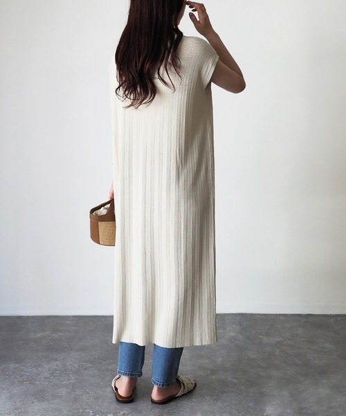 Riberry(リベリー)の「2WAY ノースリーブワンピース(ワンピース・レディース・チャコールグレー/アイボリー・MEDIUM)」の10枚目の写真