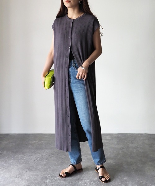 Riberry(リベリー)の「2WAY ノースリーブワンピース(ワンピース・レディース・チャコールグレー/アイボリー・MEDIUM)」の17枚目の写真