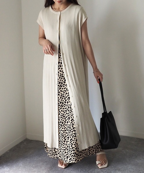 Riberry(リベリー)の「2WAY ノースリーブワンピース(ワンピース・レディース・チャコールグレー/アイボリー・MEDIUM)」の18枚目の写真