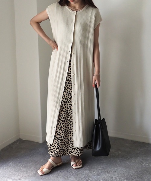 Riberry(リベリー)の「2WAY ノースリーブワンピース(ワンピース・レディース・チャコールグレー/アイボリー・MEDIUM)」の19枚目の写真