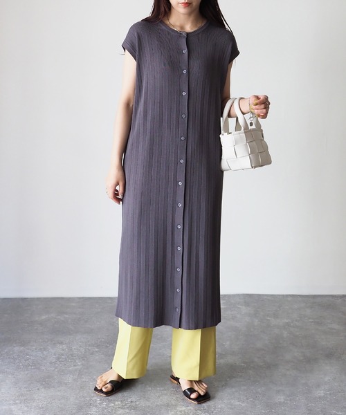 Riberry(リベリー)の「2WAY ノースリーブワンピース(ワンピース・レディース・チャコールグレー/アイボリー・MEDIUM)」の20枚目の写真