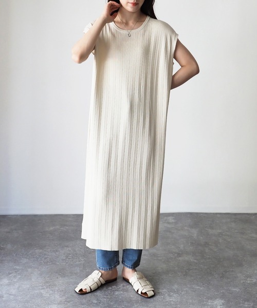 Riberry(リベリー)の「2WAY ノースリーブワンピース(ワンピース・レディース・チャコールグレー/アイボリー・MEDIUM)」の21枚目の写真