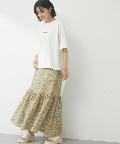 Green Parks(グリーンパークス)の「柄ティアードスカート(スカート・レディース・ブラウン/グレー/イエロー・FREE)」の10枚目の写真