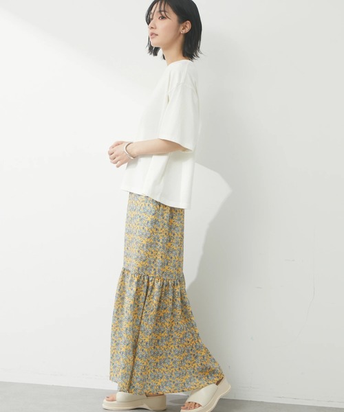 Green Parks(グリーンパークス)の「柄ティアードスカート(スカート・レディース・ブラウン/グレー/イエロー・FREE)」の13枚目の写真