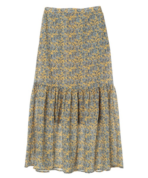 Green Parks(グリーンパークス)の「柄ティアードスカート(スカート・レディース・ブラウン/グレー/イエロー・FREE)」の5枚目の写真