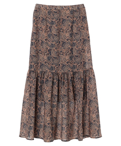Green Parks(グリーンパークス)の「柄ティアードスカート(スカート・レディース・ブラウン/グレー/イエロー・FREE)」の18枚目の写真