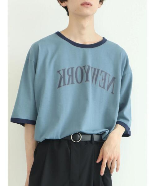 koe(コエ)の「【ジェンダーレス】反転プリント半袖リンガーTシャツ*(Tシャツ/カットソー・レディース・ライトブルー/ホワイト系その他/ホワイト・M/L/XL)」の19枚目の写真