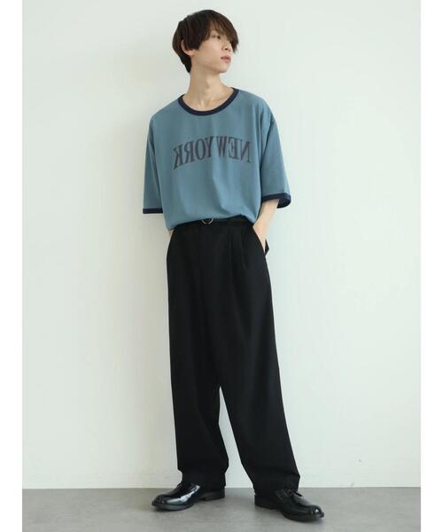 koe(コエ)の「【ジェンダーレス】反転プリント半袖リンガーTシャツ*(Tシャツ/カットソー・レディース・ライトブルー/ホワイト系その他/ホワイト・M/L/XL)」の16枚目の写真