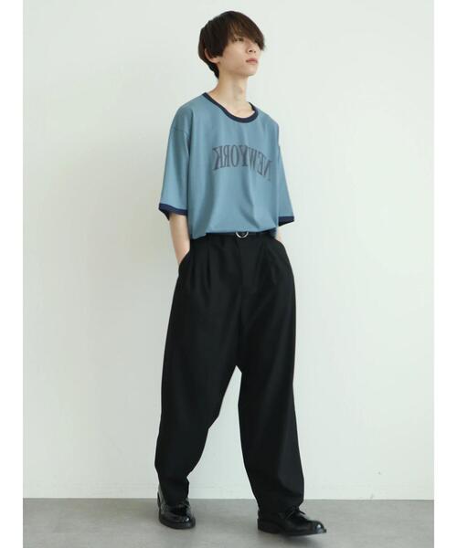 koe(コエ)の「【ジェンダーレス】反転プリント半袖リンガーTシャツ*(Tシャツ/カットソー・レディース・ライトブルー/ホワイト系その他/ホワイト・M/L/XL)」の5枚目の写真