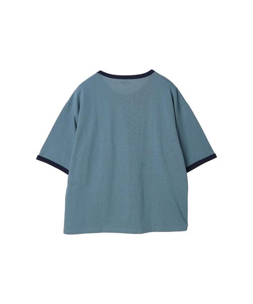 koe(コエ)の「【ジェンダーレス】反転プリント半袖リンガーTシャツ*(Tシャツ/カットソー・レディース・ライトブルー/ホワイト系その他/ホワイト・M/L/XL)」の21枚目の写真