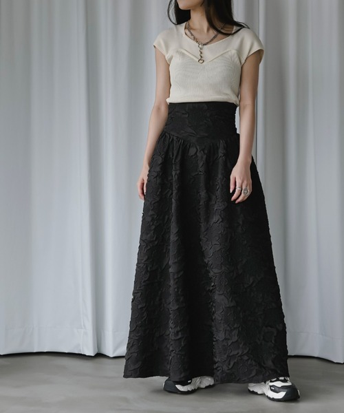 Ezick（エジック）の「ビスチェライクフレンチニット（ニット/セーター・レディース・ブルー系その他/ブラック/オフホワイト・FREE）」の5枚目の写真