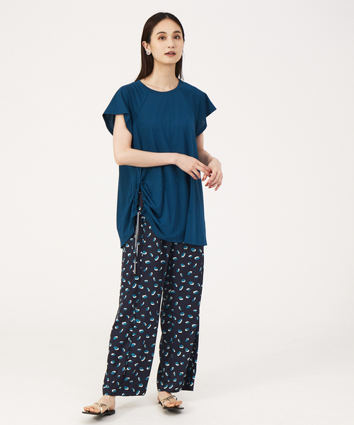 qualite（カリテ）の「ストライプテープドロストカットソー（Tシャツ/カットソー・レディース・オフホワイト/キャメル/ブルー・フリー）」の4枚目の写真