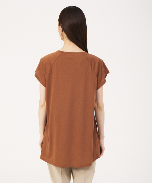 qualite（カリテ）の「ストライプテープドロストカットソー（Tシャツ/カットソー・レディース・オフホワイト/キャメル/ブルー・フリー）」の19枚目の写真