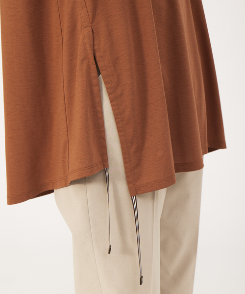 qualite（カリテ）の「ストライプテープドロストカットソー（Tシャツ/カットソー・レディース・オフホワイト/キャメル/ブルー・フリー）」の7枚目の写真