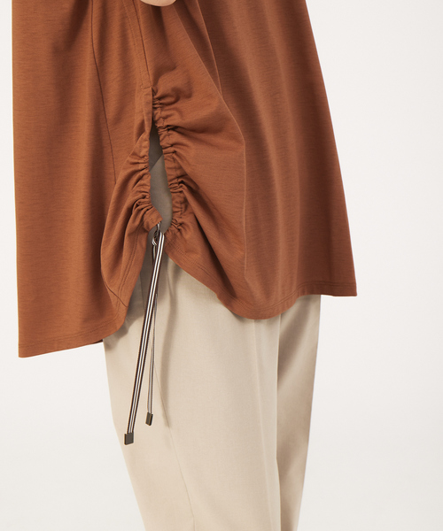 qualite（カリテ）の「ストライプテープドロストカットソー（Tシャツ/カットソー・レディース・オフホワイト/キャメル/ブルー・フリー）」の9枚目の写真