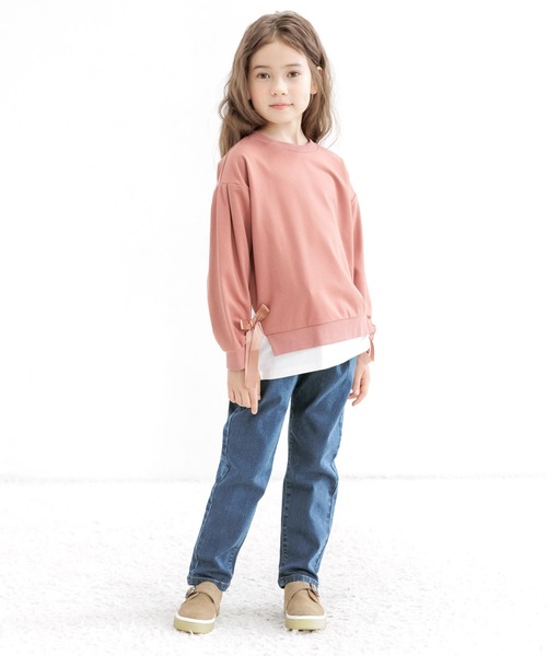 Bee des Bee（ビーデスビー）の「リボン付きデニムパンツ（デニムパンツ・キッズ・インディゴブルー・130cm/140cm/150cm/120cm/110cm/100cm）」の4枚目の写真