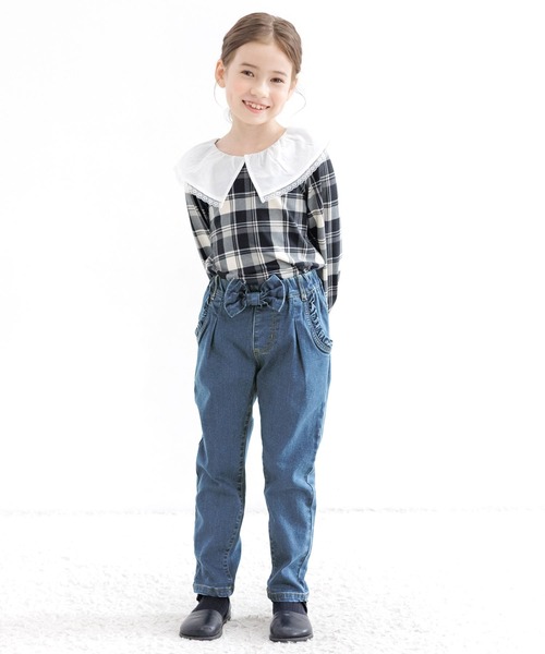 Bee des Bee（ビーデスビー）の「リボン付きデニムパンツ（デニムパンツ・キッズ・インディゴブルー・130cm/140cm/150cm/120cm/110cm/100cm）」の6枚目の写真